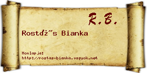 Rostás Bianka névjegykártya