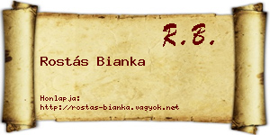 Rostás Bianka névjegykártya